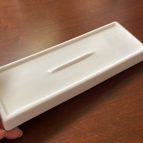 Small white porcelain tray dish trinket 7.25” x 2.5” - Picture 5 of 5
